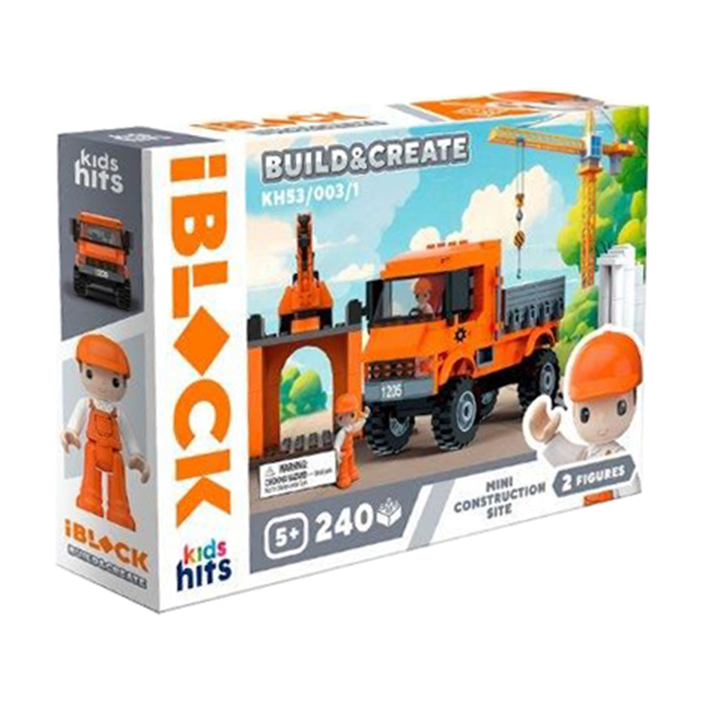 Дитячий конструктор iBlock Junior Build &amp; Create Міні будівельний майданчик, 240 елементів, від 5 років, 32*5*21.5 см (KH53/003/1)